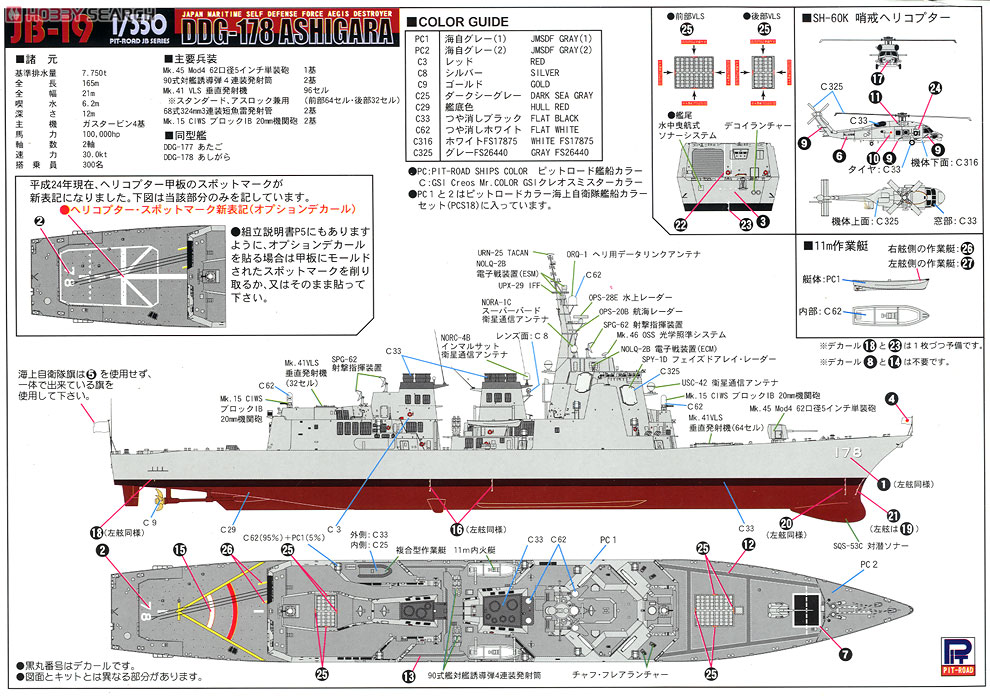 海上自衛隊イージス護衛艦 DDG-178 あしがら (プラモデル) 塗装2