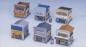 Shops Assemble Set (6pcs.) (Unassembled Kit) (Model Train)
