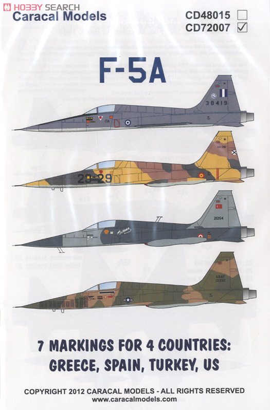 ノースロップ F-5A フリーダムファイター デカール (プラモデル) 商品画像1