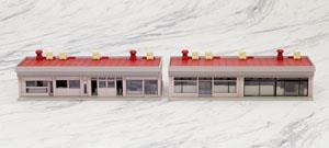 DioTown Small Strip Mall, Red (Model Train)