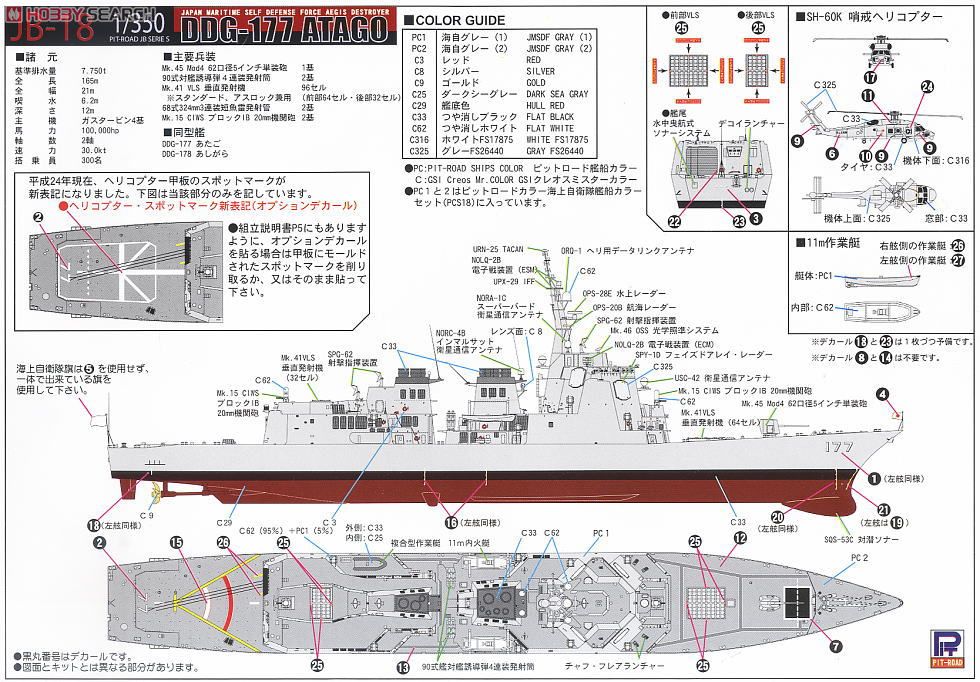 海上自衛隊 イージス護衛艦 DDG-177 あたご (新着艦標識デカール付) (プラモデル) 塗装2