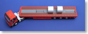 船底荷台3軸トレーラー (積荷ロール鉄板2個付き) コンバージョンキット (組み立てキット) (鉄道模型)