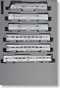 CB&Q EMD E5A & Silver Steak Zephyr 6 Unit Set (Silver) (6-Car Set) (Model Train)
