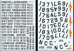 Registry Number Decal for Star Trek U.S.S.Enterprises NCC-1701 (Plastic model)
