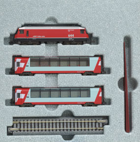 Glacier Express Standard Set (included 3 straight tracks to display) (Basic 3-Car Set) (Model Train)