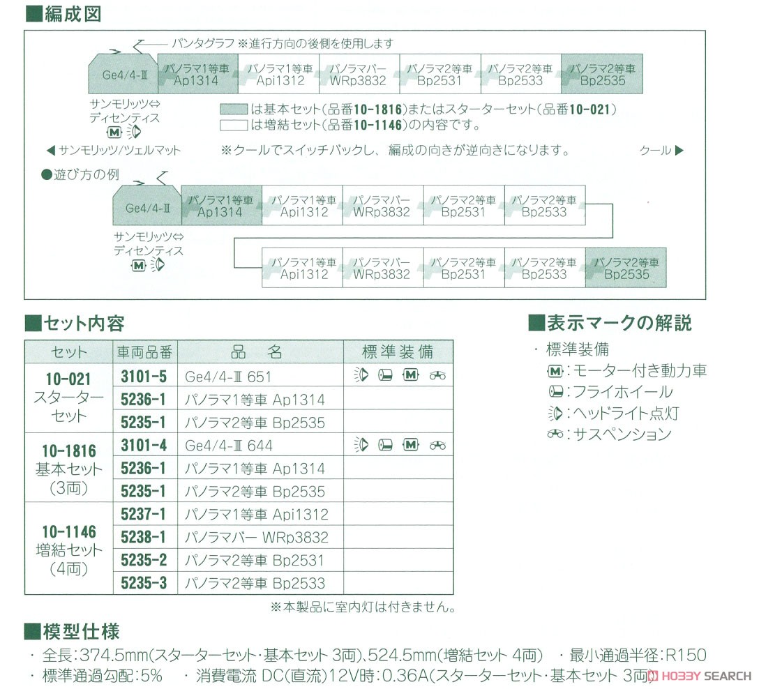 アルプスの氷河特急 増結セット4両 (増結・4両セット) ★外国形モデル (鉄道模型) 解説3