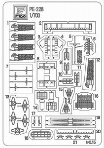 Photo-Etched Parts for IJN Aircraft Carrier Ryuho (Plastic model)