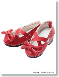 Ribbon Close Strap Shoes (Red) (Fashion Doll)