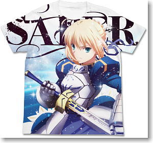 Fate/Zero 騎士王セイバーフルグラフィックTシャツ WHITE L (キャラクターグッズ)