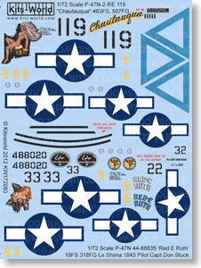 米陸軍 P-47N サンダーボルト 第367戦闘群 第392戦闘飛行隊 / 第367戦闘群 第392戦闘飛行隊 (デカール)