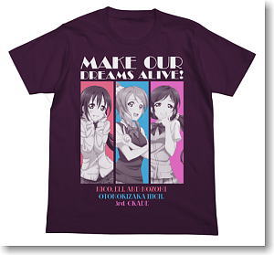 Love Live! Nico/Eli/Nozomi  T-shirt Mat Purple M (Anime Toy)