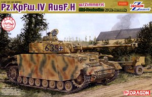 WW.II German Pz.Kpfw.IV Ausf.H Mid-Production w/Zimmerit (Plastic model)