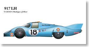 K349 Ver.B : 917LH 1971 Le Mans 24hours Car No.18 P. Rodriguez/J. Oliver (レジン・メタルキット)