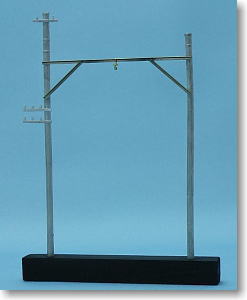 1/80(HO) Catenary Pole Kit (Double Hand/Wooden Style) (2pcs.) (Model Train)