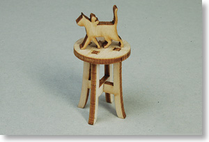 1/12 Round Chair w/Objects of Cat (Craft Kit) (Fashion Doll)