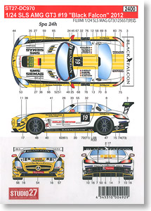 Mercedes-Benz SLS AMG GT3 #19 `Black Falcon` 2012 Decal (For Fujimi) (Decal)