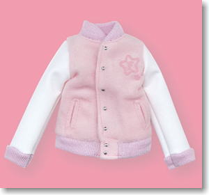FannyFanny ロゴ入りスタジャン (ピンク×ホワイト) (ドール)