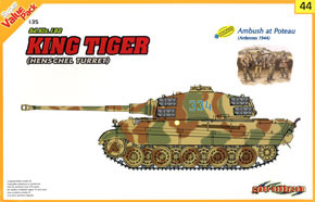 WWII King Tiger (w/Henschel Turret) + Ambush at Poteau (Ardennes 1944) (Plastic model)