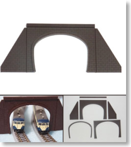 (Z) Tunnel Portal (Bricks Type) For Double Track (2-pair) (Unassembled Kit) (Model Train)