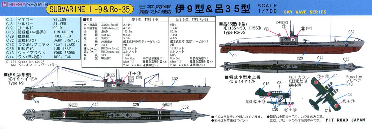 日本海軍潜水艦 伊-9 & 呂-35 (プラモデル) 塗装1