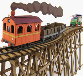 [Miniatuart] Limited Edition `Castle in the Sky` Locomotive & Automobile (Unassembled Kit) (Model Train)