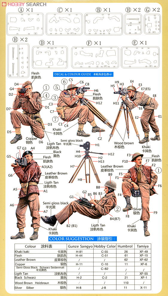 英従軍記者（カメラ+タイプライター）6体 WW-II (プラモデル) 設計図1