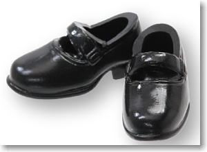 Soft Vinyl Strappy Shoes (Black) (Fashion Doll)
