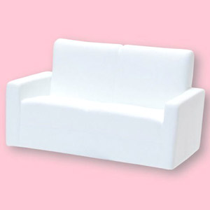 Soft Vinyl Sofa (Two Person) (White) (Fashion Doll)