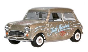 ミニクーパー (シルバー) `Just Married !` (ミニカー)