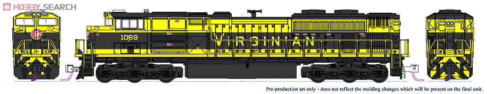 EMD SD70ACe NS Heritage - Virginian #1069 (バージニア No.1069) ★外国形モデル (鉄道模型) その他の画像1