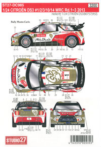CITROEN DS3 Rd.1～3 WRC 2013 (デカール)