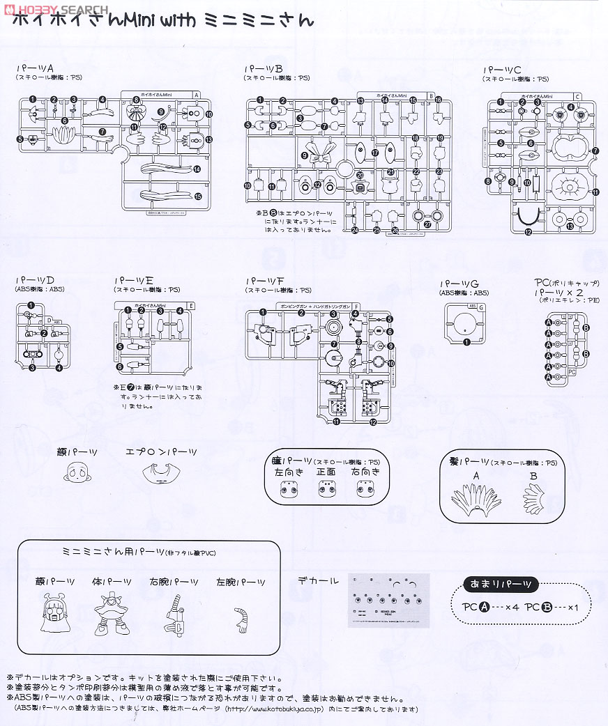 HoiHoi-san Mini with MiniMini-san (Plastic model) Assembly guide6