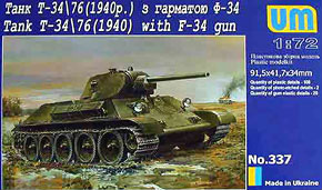 Soviet T-34/76 1940 w/L-34 Gun (Plastic model)