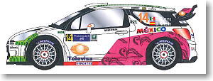 CITROEN DS3 #14 MEXICO WRC 2013 Decal (For Heller) (Decal)