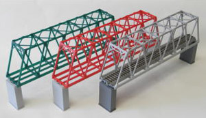 16番(HO) HOゲージサイズ 単線トラス鉄橋組立キット (L・緑色) (塗装済組み立てキット) (鉄道模型)