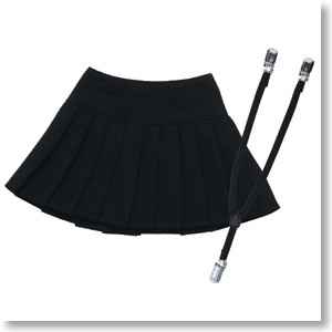 50cm Pleats Skirt with Suspenders (Black) (Fashion Doll)