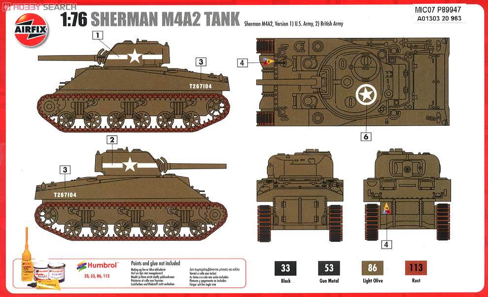 Sherman M4A2 (Plastic model) Color1