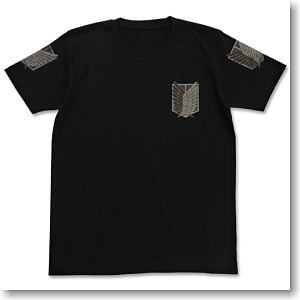 Attack on Titan The Survey Corps T-shirt Black XL (Anime Toy)