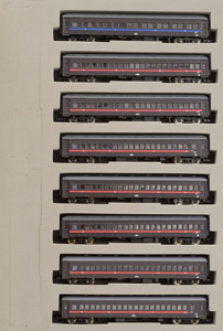 国鉄 20m級旧型客車 急行列車8輛セット (ぶどう色1号) (8両セット) (鉄道模型)