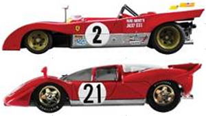フェラーリ セブリング ウィナー 2台セット 限定 999セット (1970 フェラーリ 512S & 1972 312PB ：マリオ・アンドレッティ サイン入り) (ミニカー)