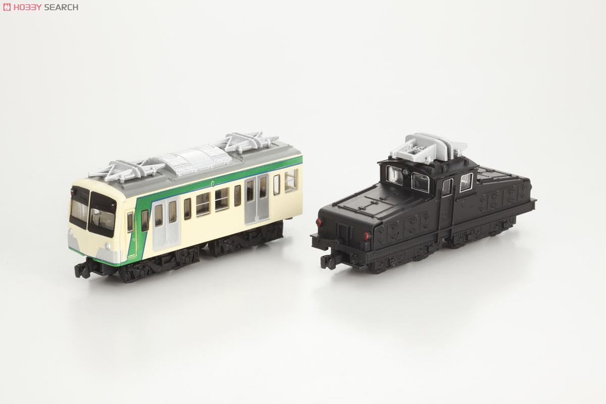 Bトレインショーティー 上信電鉄 デキ1形電気機関車 + 500形電車 (緑帯) (先頭車) (各1両) (2両セット) (鉄道模型) 画像一覧