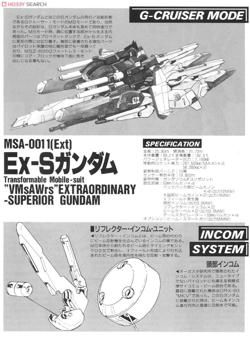 MSA-0011(Ext) Ex-Sガンダム (ガンプラ) 解説2