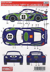 Porsche Cayman `HIPPY` #3 LAGUNA SECA 2011 (Decal)