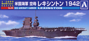 US Navy aircraft carrier Lexington 1942 (Plastic model)