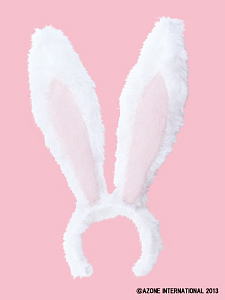 50cm Fluffy Usamimi Head Band (White) (Fashion Doll)