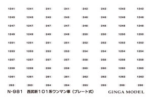 形式番号標記 西武新101系 ワンマン車用 (鉄コレ対応/インレタ) (一式入り) (鉄道模型)