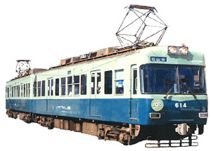 1/80(HO) Keihan Electric Railway Otsu Line Type 600 Plastic Base Kit (2-Car set) (Unassembled Kit) (Model Train)