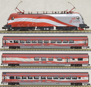 OBB Railjet 175 Jahre Edition 4-tlg. mit BR 1116 (レールジェット オーストリア国有鉄道175周年記念塗装) (B・4両セット) ★外国形モデル