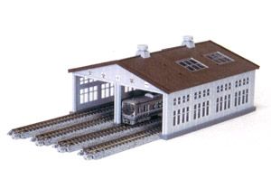 4線車庫組立キット (線路間隔33mm) (KATOレール用) (組み立てキット) (鉄道模型)