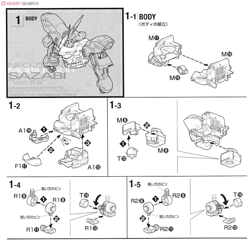 MSN-04 サザビー Ver.Ka (MG) (ガンプラ) 設計図1